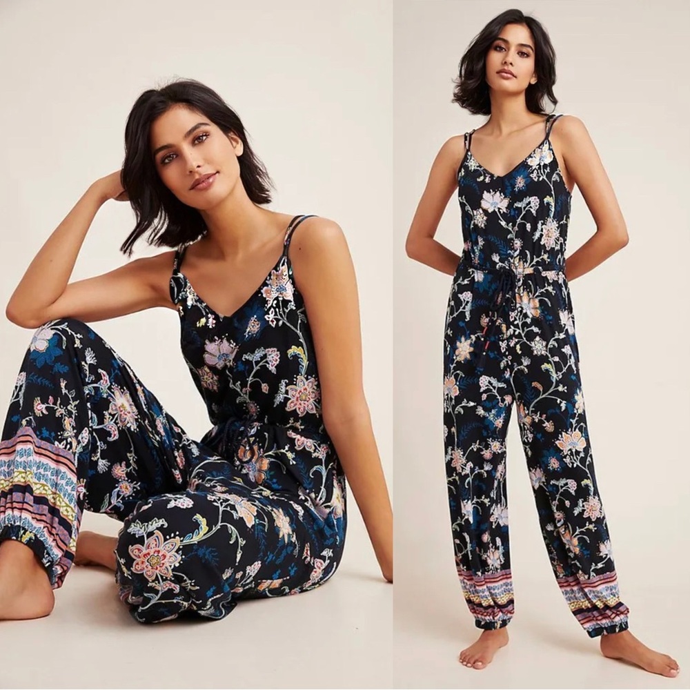 Anthropologie Luka Jogger Jumpsuit Floral Size S